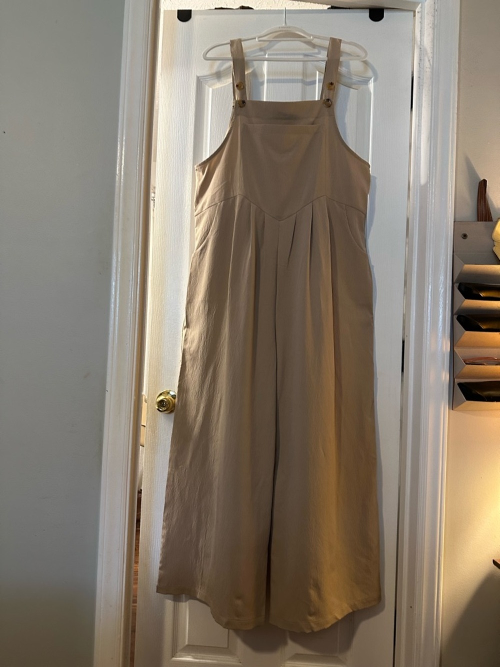 Women's Beige Wide-Leg Jumpsuit